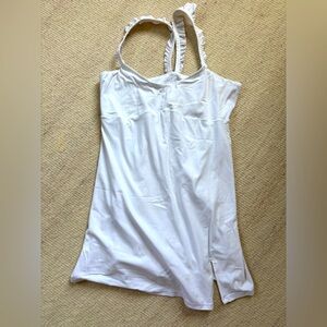 Classic White Aerie Athletic Dress with Ruffle Straps